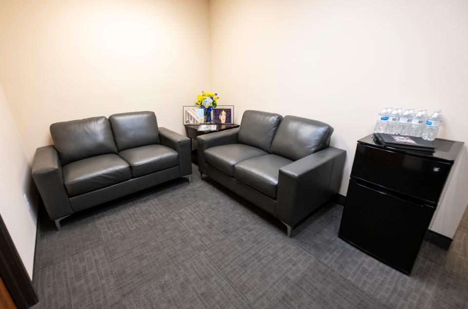 The new P.S. You're My Hero Comfort Room, which is inside the Victim Rights Office at the St. Clair County Courthouse, offers victims a separate waiting area with coffee and light snacks.