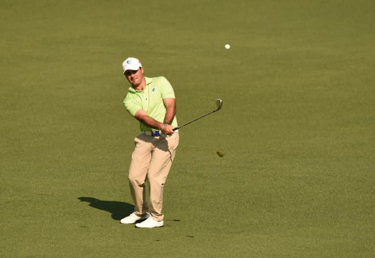 Antonio Murdaca of Australia hits a shot during the 79th Masters Golf Tournament, at Augusta National Golf Club in Georgia, in April 2015