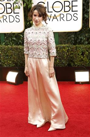 Actress Sally Hawkins, from the film "Blue Jasmine," arrives at the 71st annual Golden Globe Awards in Beverly Hills, California January 12, 2014. REUTERS/Mario Anzuoni