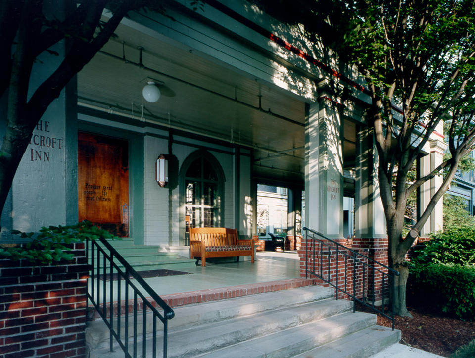 This 1995 photo provided by The Roycroft Inn in East Aurora, New York, is shown the year it reopened after a restoration. The Roycroft Inn & Campus, an extraordinary complex of buildings where the Arts & Crafts Movement thrived at the turn of the 20th century, was saved after appearing in 1989 on the National Trust for Historic Preservation's annual list of America's 11 Most Endangered Historic Places. (AP Photo/The Roycroft Inn, Rob Karosis)