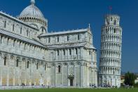 The Leaning Tower of Pisa and the Cathedral of Santa Maria in Pisa, Italy