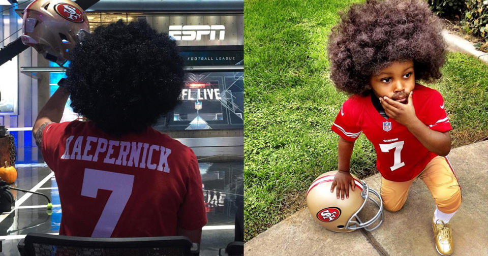 Colin Kaepernick costumes were all the rage on Halloween. (Instagram)