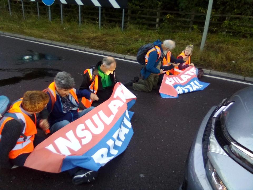 The environmental activists have indicated they will continue blocking the M25 despite facing up to two years in prison (Insulate Britain/PA) (PA Media)