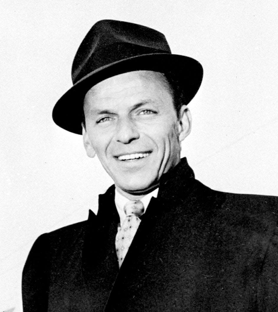Legendry US singer Frank Sinatra in file picture dated April 1968 at Orly airport arrives in Paris.