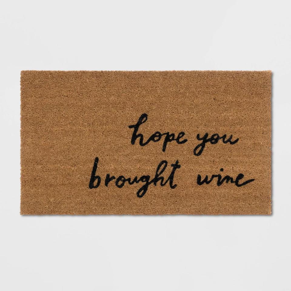 Hope You Brought Wine Coir Doormat