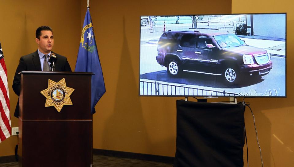 LVMPD Captain Dori Koren speaks at a news conference following the arrest of Robert Telles.