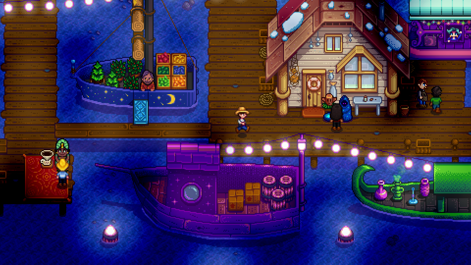 Not all chores, Stardew Valley also offers a yearly night market. <em>Credit: ConcernedApe</em>