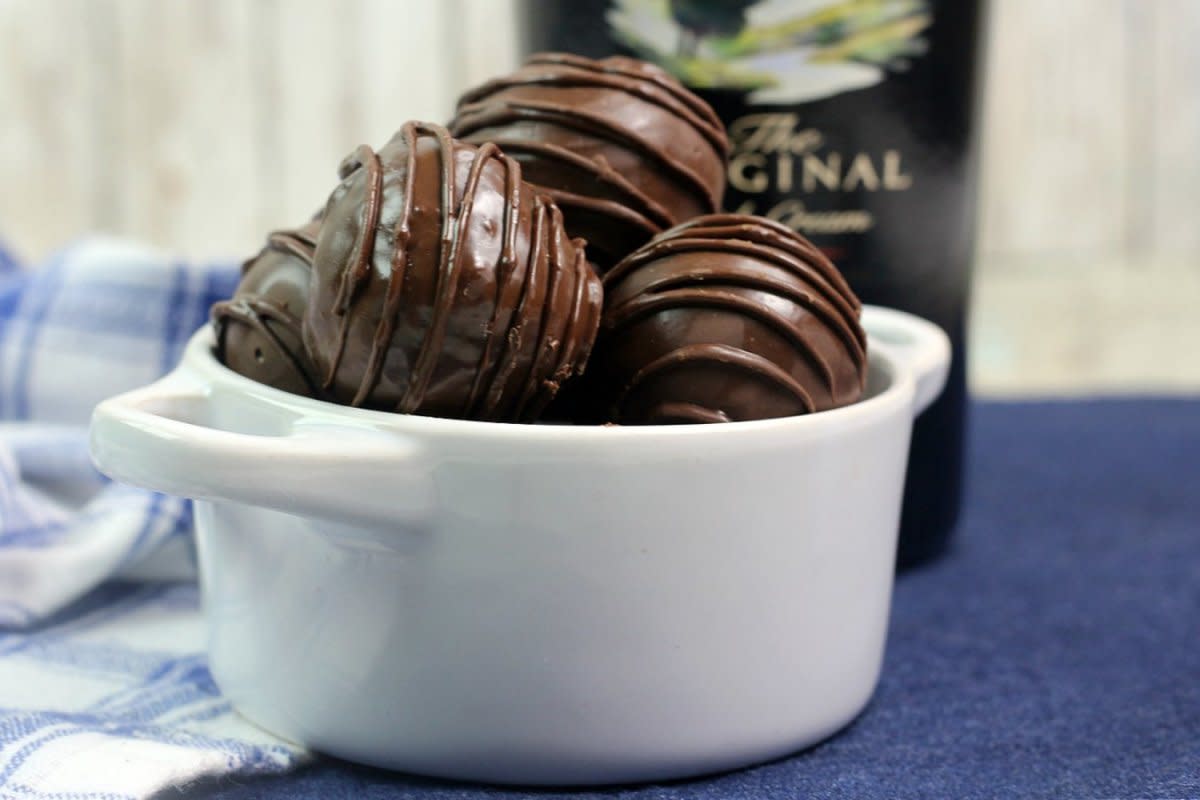 <p>Pam's Daily Dish</p><p>A perfectly boozy chocolate treat.</p><p><strong>Get the recipe: </strong><strong><a href="https://parade.com/1343515/pambeth/best-baileys-chocolate-truffles/" rel="nofollow noopener" target="_blank" data-ylk="slk:Baileys Chocolate Truffles;elm:context_link;itc:0;sec:content-canvas" class="link rapid-noclick-resp">Baileys Chocolate Truffles</a></strong></p>