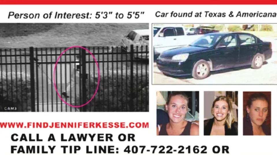 Selebaran orang hilang untuk Jennifer Kesse (Departemen Kepolisian Orlando)
