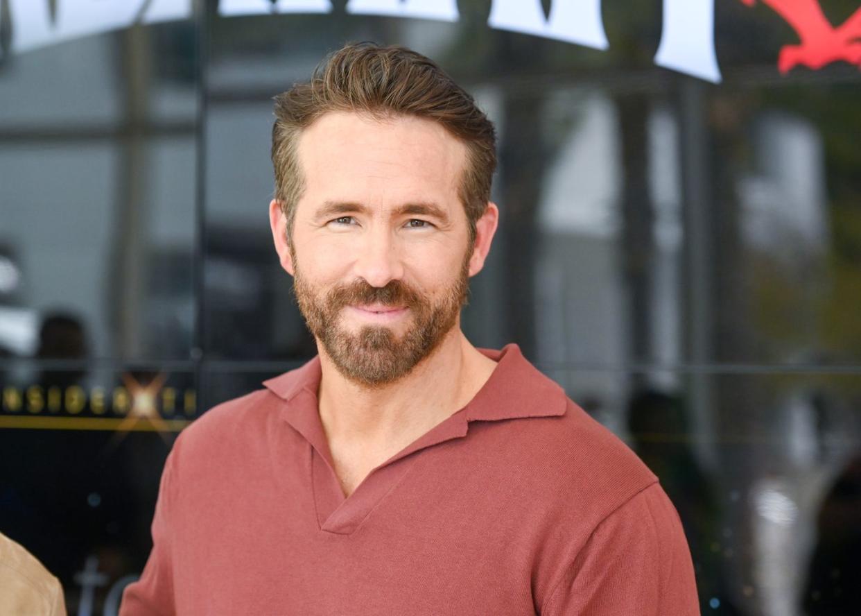 ryan reynolds at a welcome to wrexham event, april 2023