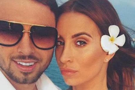 Couple: Arthur Collins, pictured with Ferne McCann, is being hunted by police (Instagram)