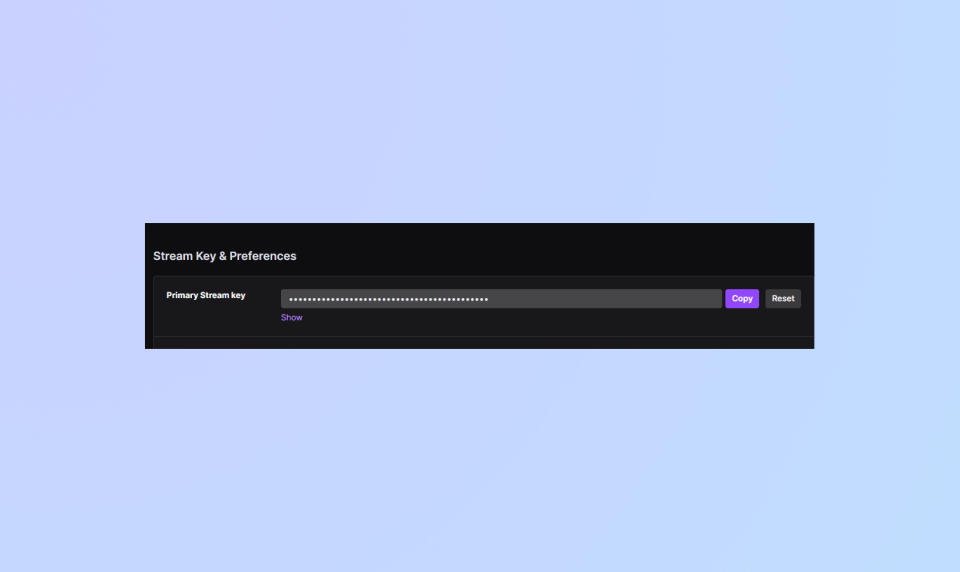 Twitch stream key