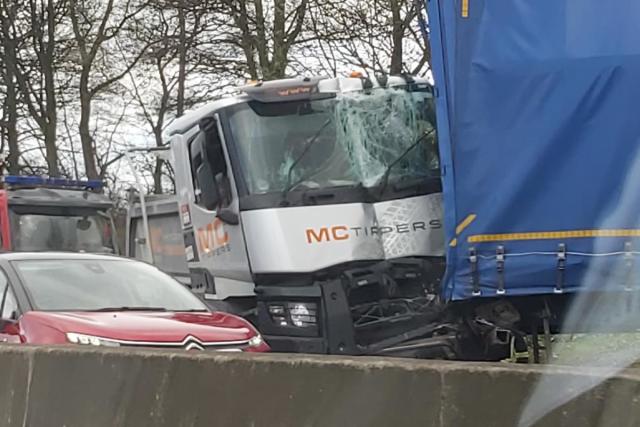 Shocking images from M62 crash this morning which is still causing