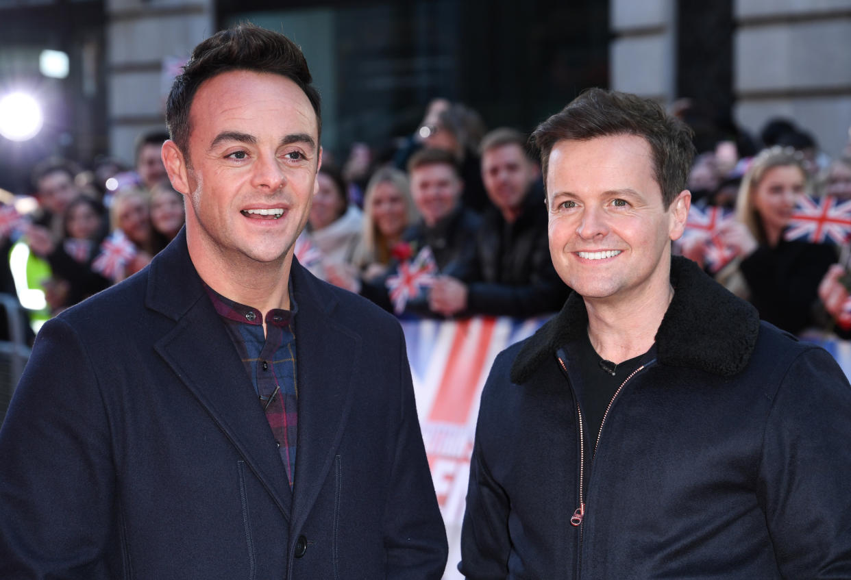 Ant McPartlin and Declan Donnelly arriving at the Britain's Got Talent photocall, London Palladium. Photo credit should read: Doug Peters/EMPICS