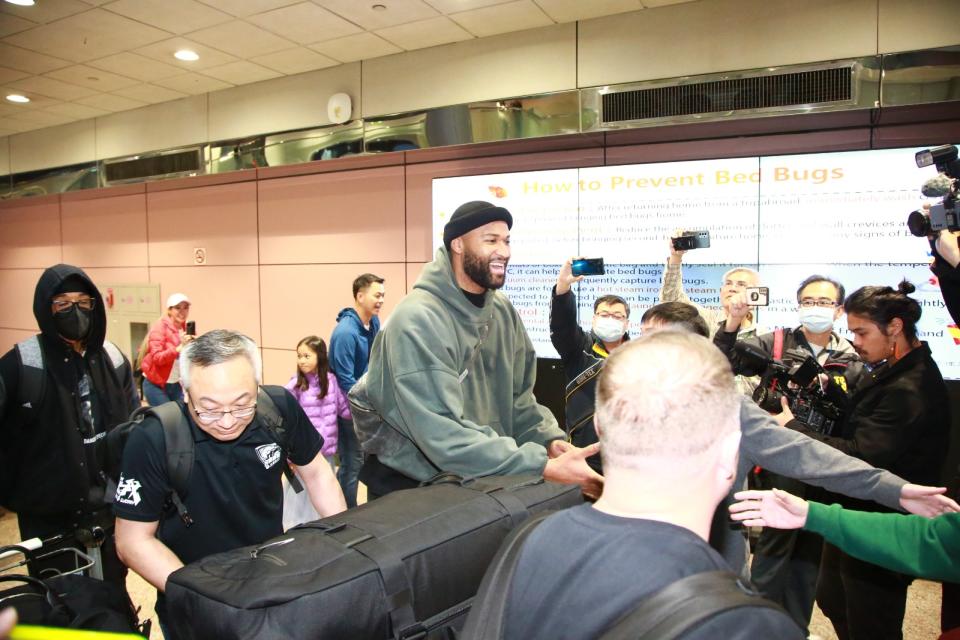 台啤永豐雲豹球星卡森斯（Demarcus Cousins）抵台。林建嘉攝