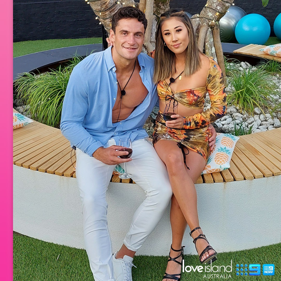 Love Island's Tina Provis and Mitch Hibberd in 2021.