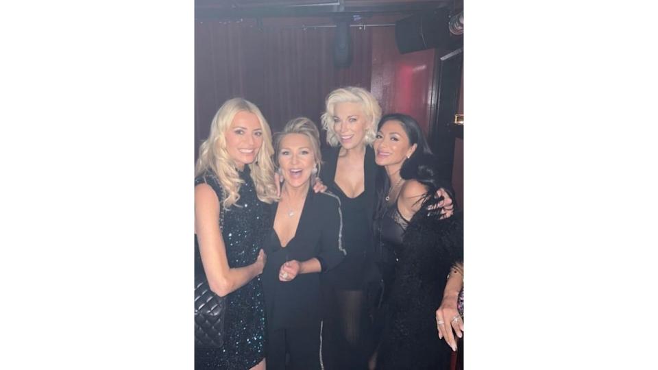 Tess Daly with Mazz Murray, Hannah Waddingham and Nicole Scherzinger