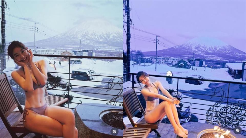 Yuri「雪中噴火山」比基尼泡湯！暴力6連發…網睡不著：這免費看？