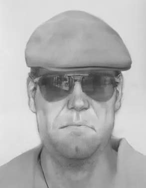 <em>Sketch of the suspect. Courtesy of the Gregg County Sheriff’s Office</em>