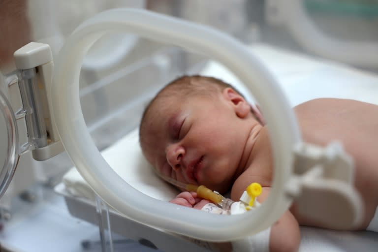 Un bebé que nació por cesárea después de que su madre, embarazada de nueve meses, sucumbiera a las heridas sufridas durante un bombardeo israelí en Nuseirat, en una incubadora del hospital de Deir el Balah, en Gaza, el 20 de julio de 2024 (Eyad Baba)