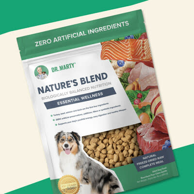 Dr. Marty Pets Nature&#39;s Blend is the ultimate choice in premium freeze-dried raw dog food. Specially formulated to cater to dogs of all breeds and health conditions, this food is designed to unlock your dog&#39;s true potential for optimal well-being.