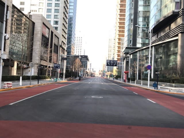 Empty streets in Beijing, China