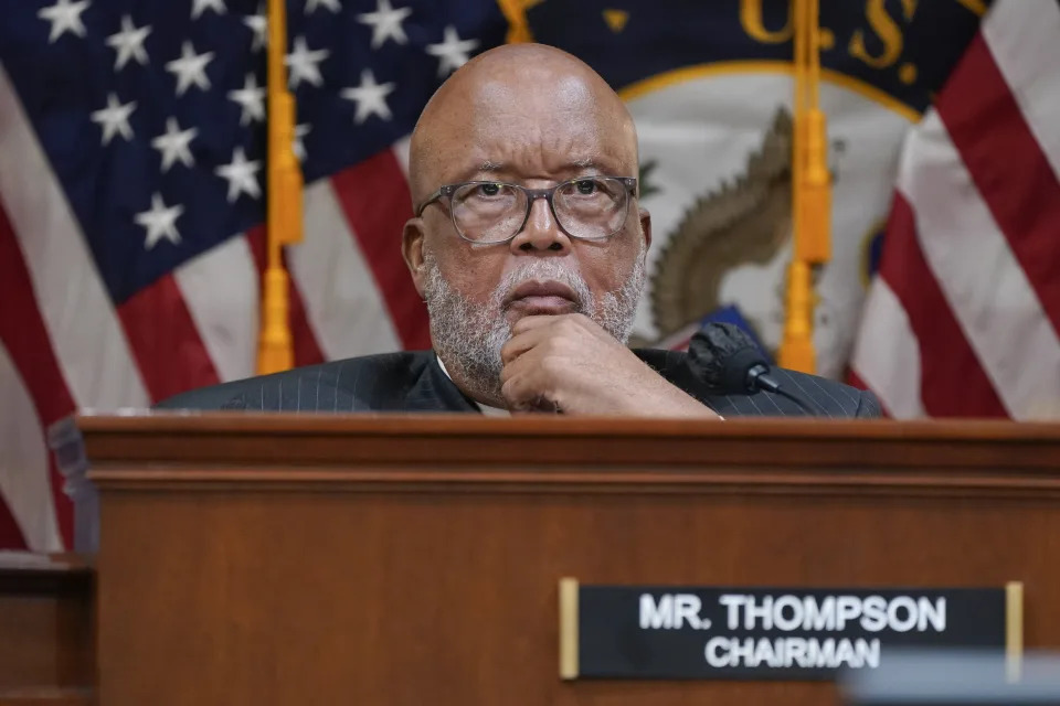 Chairman Bennie Thompson, D-Miss., listens as the House select committee investigating the Jan. 6 attack on the U.S. Capitol holds a hearing at the Capitol in Washington, Tuesday, July 12, 2022. (AP Photo/J. Scott Applewhite)