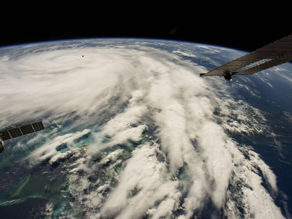 hurricane swirling over planet