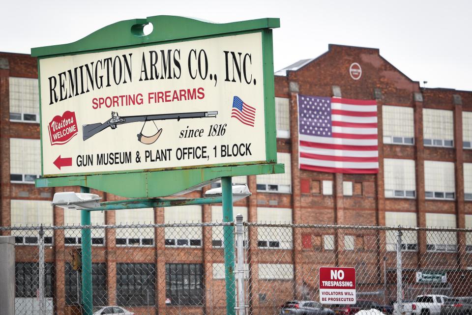 A total of 717 workers at the Remington Arms plant in Ilion face layoffs by around late September as the company goes through bankruptcy proceedings, according to a layoff notice filed to the state Department of Labor.