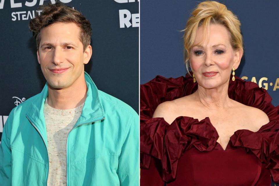 LOS ANGELES, CALIFORNIA - MAY 18: Andy Samberg attends the 'Chip 'N Dale: Rescue Rangers' premiere at El Capitan Theatre in Hollywood, California on May 18, 2022. (Photo by Jesse Grant/Getty Images for Disney); SANTA MONICA, CALIFORNIA - FEBRUARY 27: Jean Smart attends the 28th Annual Screen Actors Guild Awards at Barker Hangar on February 27, 2022 in Santa Monica, California. (Photo by Axelle/Bauer-Griffin/FilmMagic)