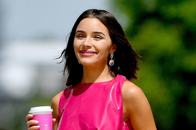 Olivia Culpo Baby Pink Crop Top Miami 2020