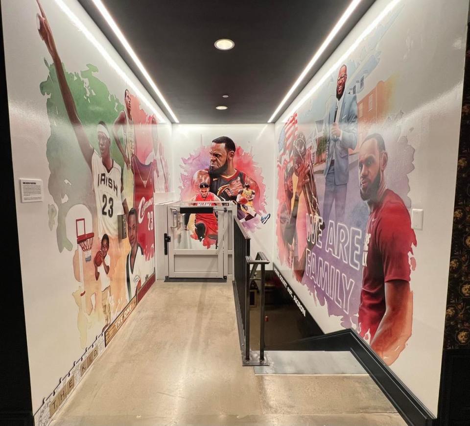 Stark County resident and artist Dirk Rozich created murals of LeBron James for the new LeBron James' Home Court museum at House Three Thirty in Akron.