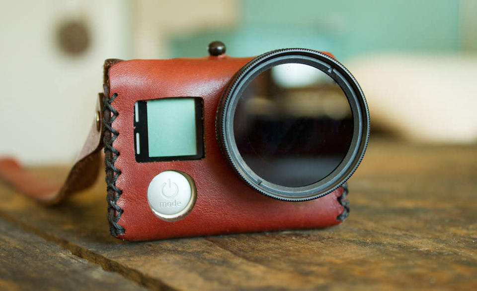 Funda de cuero vintage para GoPro. Cool material