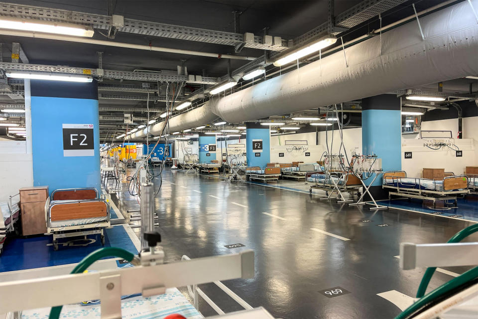 The fortified underground area of Rambam Hospital in Haifa, Israel. (Alexander Smith / NBC News)