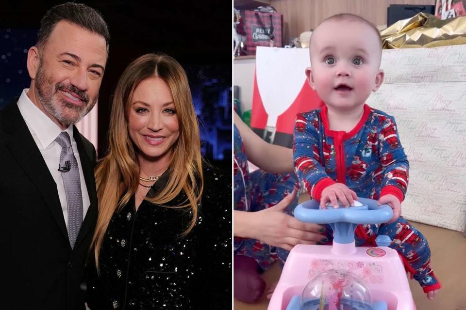 <p>Kaley Cuoco/Instagram</p> Jimmy Kimmel, Kaley Cuoco and daughter Matilda