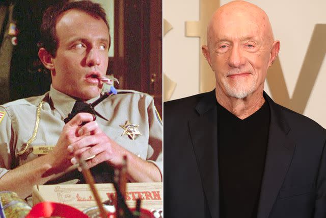 <p>Warner Bros.; Stewart Cook/Getty</p> Jonathan Banks in 1984's 'Gremlins' and in 2024