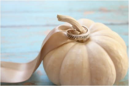 White Pumpkin Ring Bearer Pillow