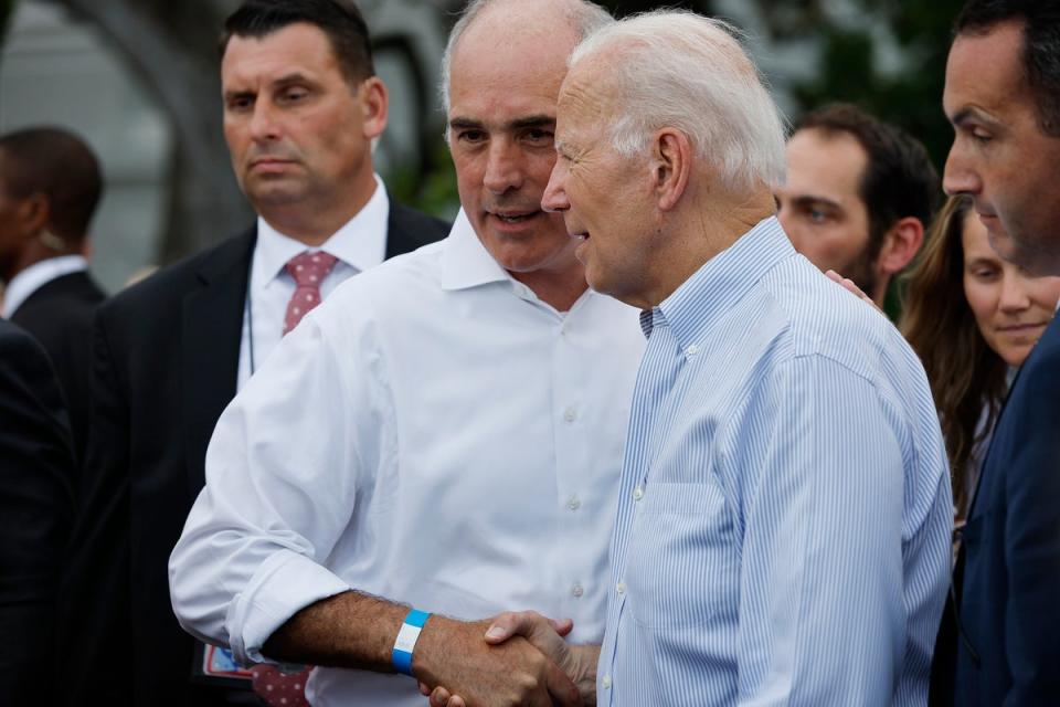 Biden’s secret weapon: Bob Casey pictured with the President (Getty Images)