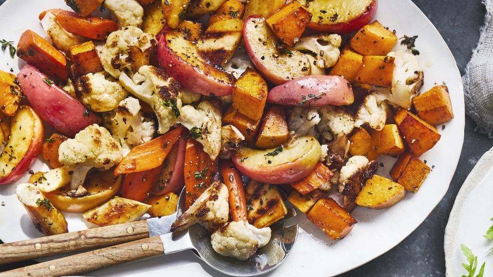 Roasted Apples, Cauliflower, and Root Vegetables