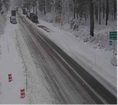 U.S. Route 20 near Camp Sherman on Tuesday, Jan. 9, 2024.