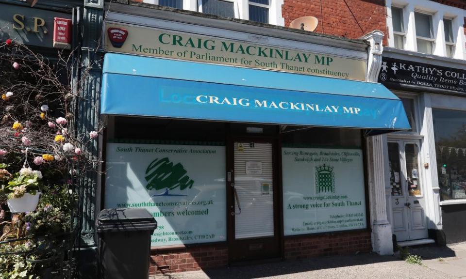 The office of Craig Mackinlay, MP for South Thanet.