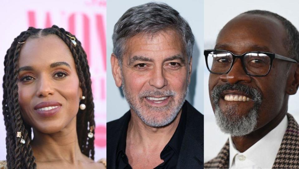 This combination image shows Kerry Washington, George Clooney and Don Cheadle.  / Credit: Getty