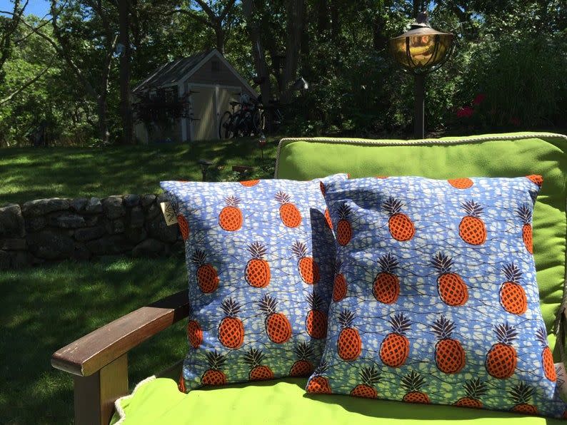 8) Nanasi Pineapple Wax Print Pillow Covers