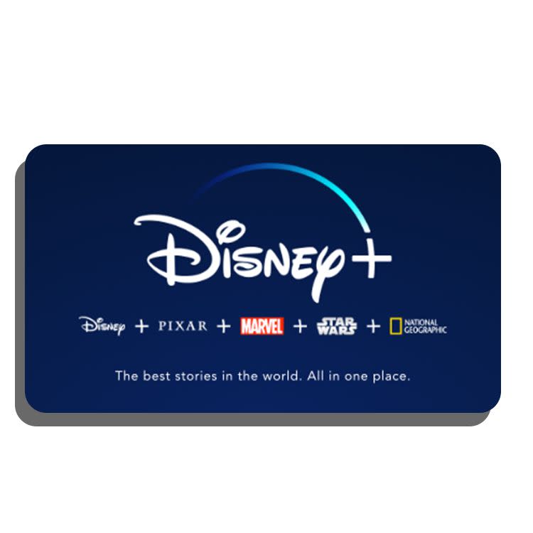 <p><a href="https://go.redirectingat.com?id=74968X1596630&url=https%3A%2F%2Fsubscriptioncard.disneyplus.com%2F&sref=https%3A%2F%2Fwww.bestproducts.com%2Flifestyle%2Fg34252800%2Fbest-gift-cards%2F" rel="nofollow noopener" target="_blank" data-ylk="slk:Shop Now;elm:context_link;itc:0;sec:content-canvas" class="link ">Shop Now</a></p><p>Disney+ 1 Year Gift Subscription</p><p>$69.99</p><p>disneyplus.com</p>