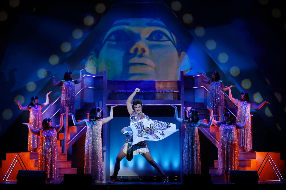 Jesse Luttrell plays the Pharaoh in Joseph and the Amazing Technicolor Dreamcoat opening on July 21 at the Zeiterion Performing Arts Center in New Bedford.