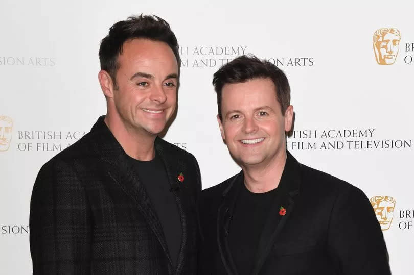 LONDON, ENGLAND - NOVEMBER 05: Anthony McPartlin and Declan Donnelly attend Ant and Dec's DNA Journey BAFTA TV Preview at Barbican Centre on November 05, 2019 in London, England. (Photo by Stuart C. Wilson/Getty Images)