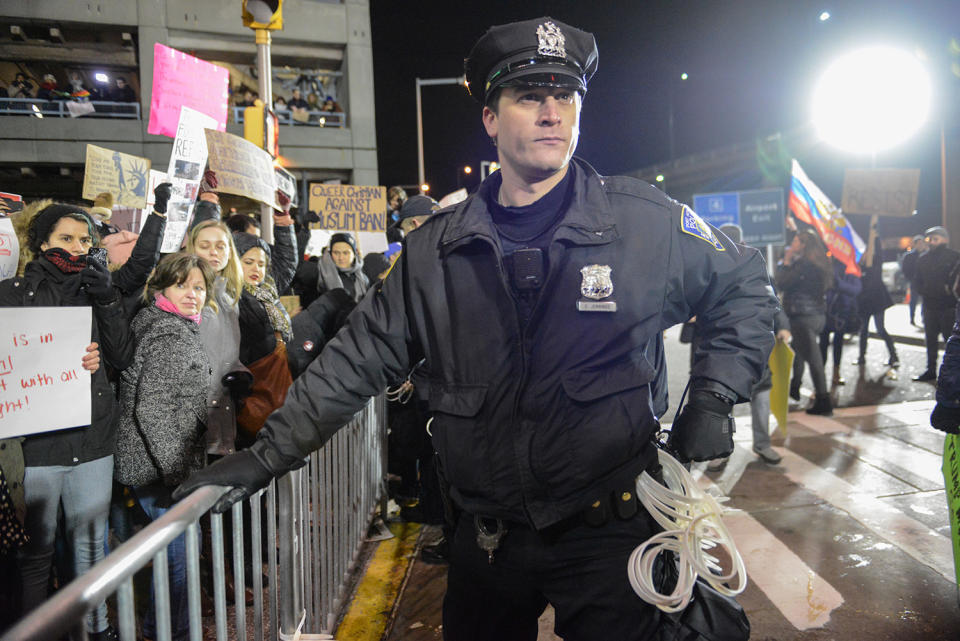 Protests at JFK over travel ban