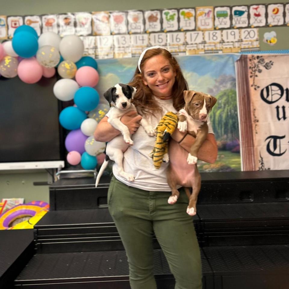 PHOTO: Brooke Hughes has been teaching first grade at Hanby Elementary School for 12 years. (Brooke Hughes/Foster Tales Puppy Therapy)