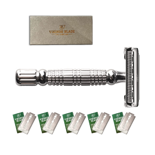 vikings blade razor and packaging box with five extra razors