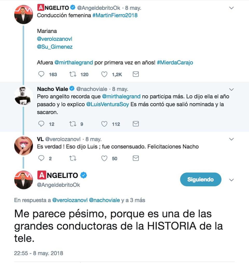 Ángel de Brito, picante en Twitter. Foto: captura Twitter